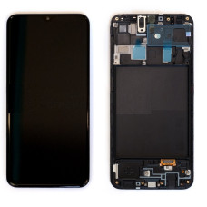 Дисплей Samsung A205 Galaxy A20 2019 з сенсором в рамці (Чорний) Service Original