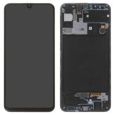 Дисплей Samsung A307 Galaxy A30s 2019 з сенсором в рамці (Чорний) Service Original