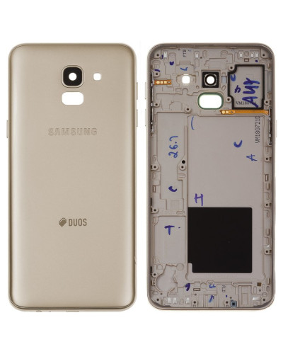 Задня кришка Samsung J600 Galaxy J6 2018 з склом камери (Золотиста) Original