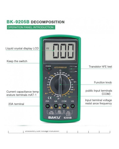 Мультиметр (тестер) BAKU BK-9205B