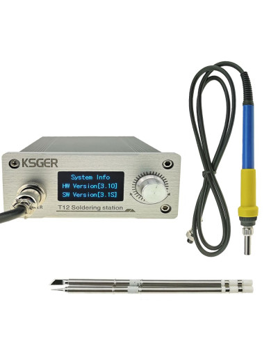Паяльна станція KSGER T12 Soldering Iron Station STM32 V3.1S OLED (жало T12-K, T12-ILS + паяльник + шнур живлення)