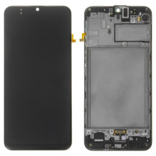 Дисплей Samsung M307 Galaxy M30s 2019 / M215 Galaxy M21 2020 з сенсором в рамці (Чорний) Service Original