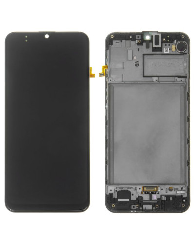 Дисплей Samsung M307 Galaxy M30s 2019 / M215 Galaxy M21 2020 з сенсором в рамці (Чорний) Service Original