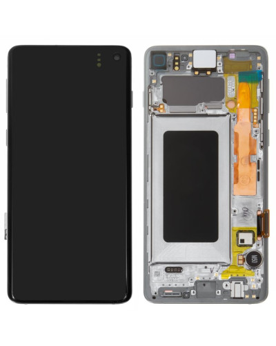 Дисплей Samsung G973 Galaxy S10 з сенсором в рамці (Білий) Service Original