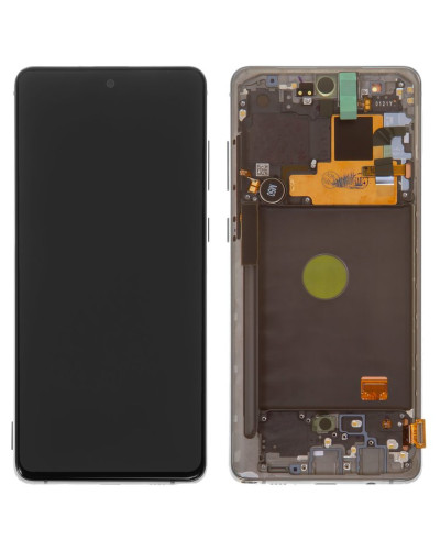 Дисплей Samsung N770 Galaxy Note 10 Lite з сенсором в рамці (Срібний) Service Original