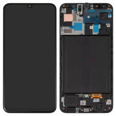 Дисплей Samsung A505 Galaxy A50 2019 з сенсором в рамці (Чорний) OLED