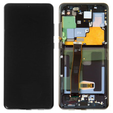 Дисплей Samsung G988 Galaxy S20 Ultra з сенсором в рамці (Чорний) Service Original