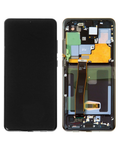 Дисплей Samsung G988 Galaxy S20 Ultra з сенсором в рамці (Чорний) Service Original