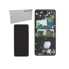 Дисплей Samsung G998 Galaxy S21 Ultra з сенсором в рамці (Чорний) Service Original