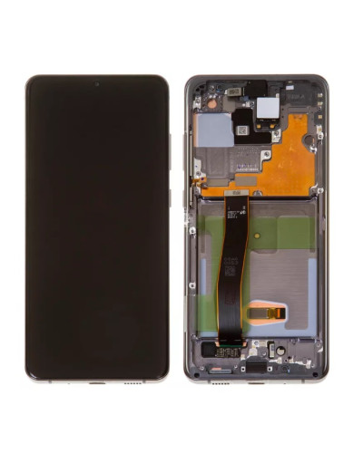 Дисплей Samsung G988 Galaxy S20 Ultra з сенсором в рамці (Сірий) Service Original