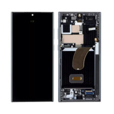 Дисплей Samsung S918 Galaxy S23 Ultra з сенсором в рамці (Чорний) Service Original