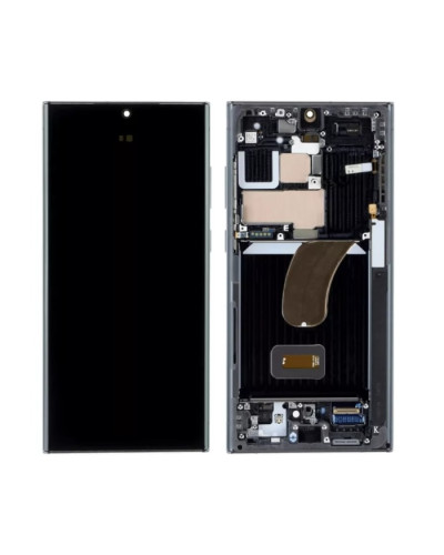 Дисплей Samsung S918 Galaxy S23 Ultra з сенсором в рамці (Чорний) Service Original