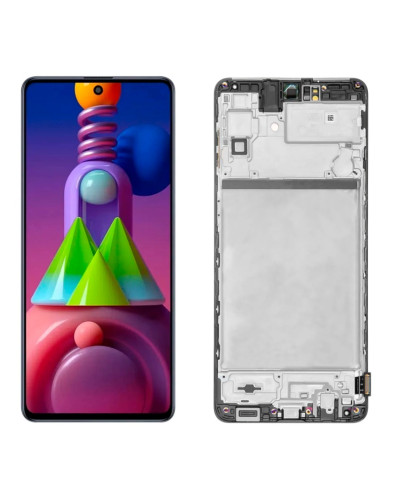 Дисплей Samsung M515 Galaxy M51 2020 з сенсором в рамці (Чорний) OLED / BIG LCD