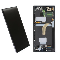Дисплей Samsung S908 Galaxy S22 Ultra з сенсором в рамці (Чорний) Service Original