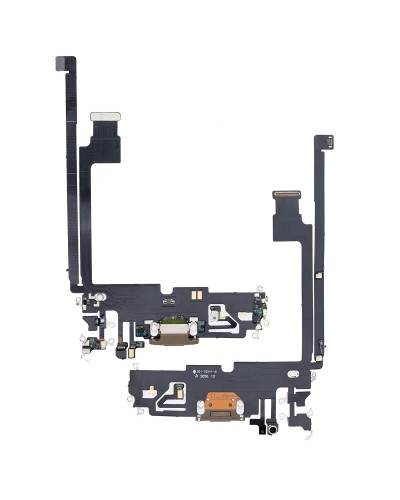Шлейф Apple iPhone 12 Pro Max на зарядку з мікрофоном (Золотистий) Original