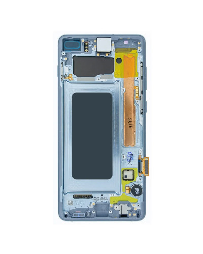 Дисплей Samsung G975 Galaxy S10 Plus з сенсором в рамці з акумулятором (Синій) Service Original