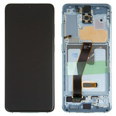 Дисплей Samsung G980 Galaxy S20 / G981 Galaxy S20 5G з сенсором в рамці (Синій) Service Original