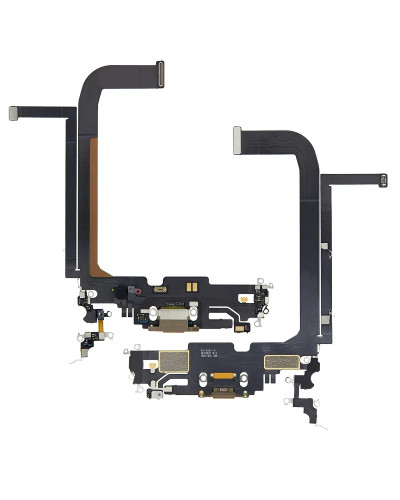 Шлейф Apple iPhone 13 Pro Max на зарядку з мікрофоном (Золотистий) Original