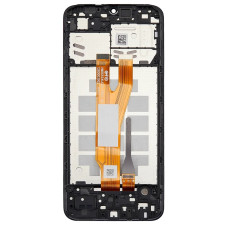 Дисплей Samsung A032 Galaxy A03 Core з сенсором в рамці / подвійний шлейф (Чорний) Original Pack