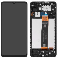 Дисплей Samsung A127 Galaxy A12 2021 з сенсором в рамці (Чорний) Original Pack