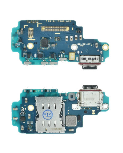 Плата зарядки Samsung S918B Galaxy S23 Ultra з компонентами / ORIGINAL