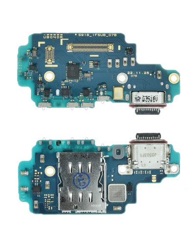 Плата зарядки Samsung S918U Galaxy S23 Ultra з компонентами / ORIGINAL