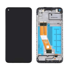 Дисплей Samsung A115 Galaxy A11 / M115 Galaxy M11 з сенсором в рамці (Чорний) Original Pack