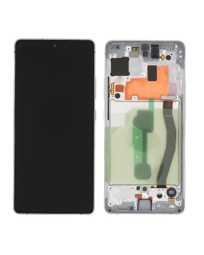 Дисплей Samsung G770 Galaxy S10 Lite з сенсором в рамці (Білий) Service Original