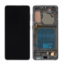 Дисплей Samsung G991 Galaxy S21 з сенсором в рамці (Сірий) OLED / original size