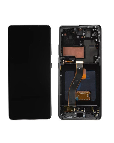 Дисплей Samsung G998 Galaxy S21 Ultra з сенсором в рамці (Чорний) OLED / original size