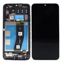 Дисплей Samsung A145P Galaxy A14 4G з сенсором в рамці / чорний шлейф (Чорний) Original Pack